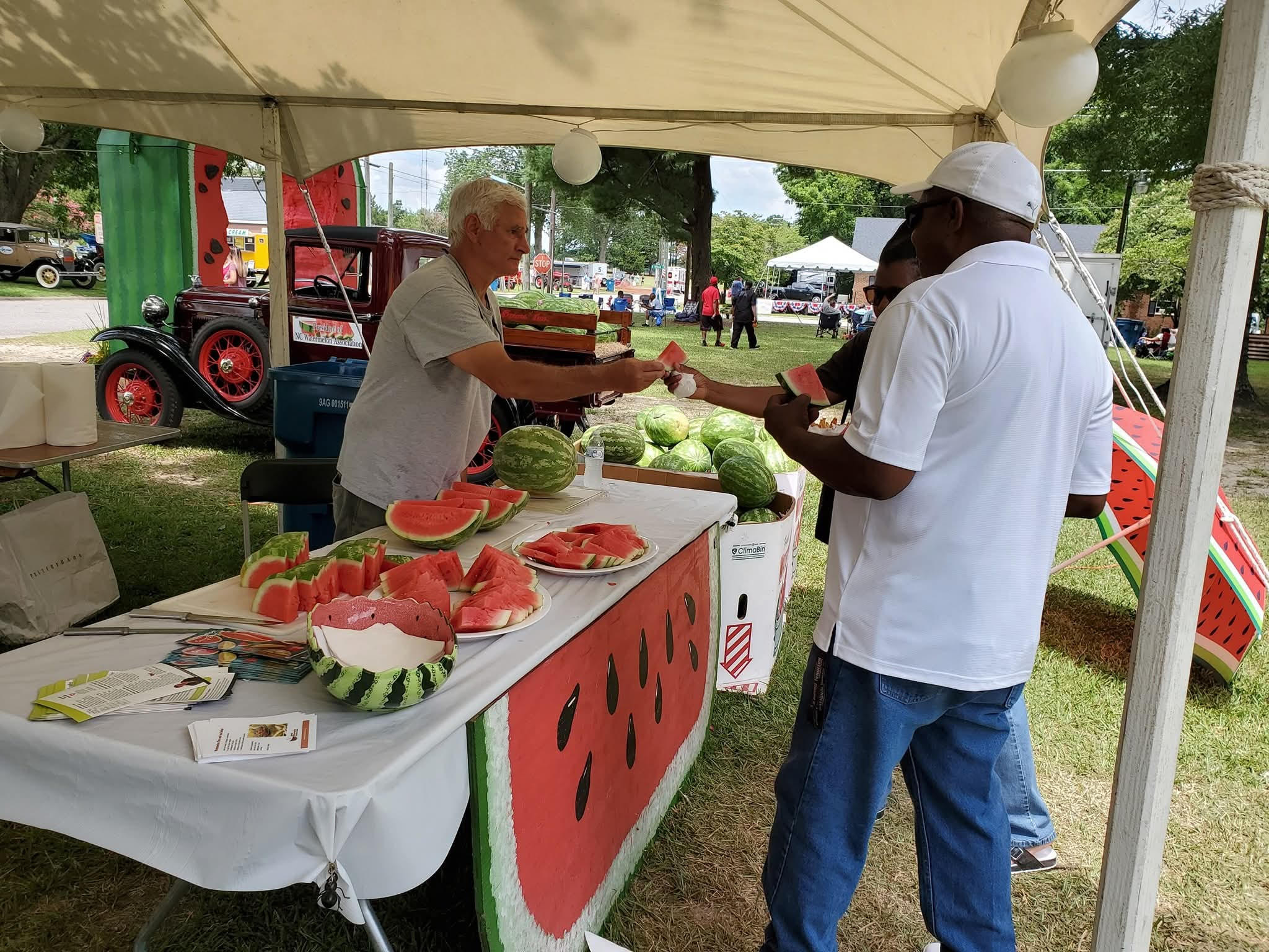 watermelon vendor at NC Watermelon Festival